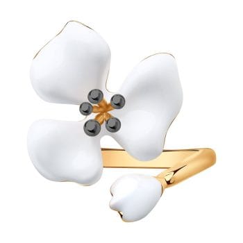 Сребърен пръстен - White Cream Flower F - Image 2