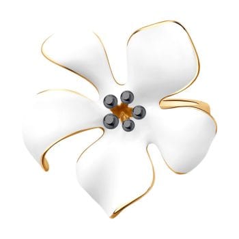 Сребърен пръстен - White Cream Flower - Image 2