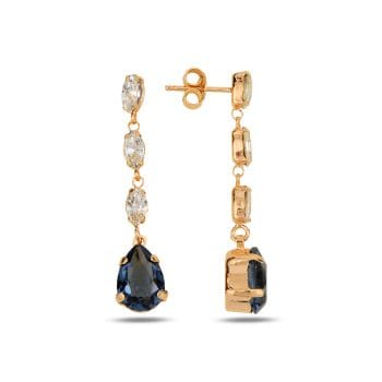 сребърни обеци, висящи обеци, кристали сваровски, SWAROVSKI Maestro, розова пoзлата,