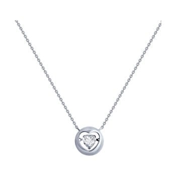 сребърно колие, танцуващ камък, родиево покритие, CZ Swarovski, sokolov,
