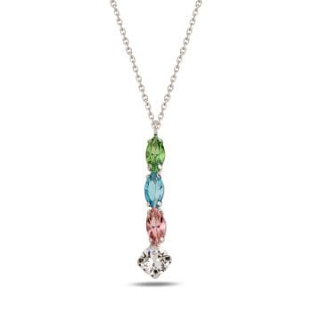 сребърно колие, кристал Swarovski, родиево покритие, SWAROVSKI Maestro,