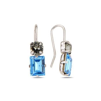 сребърни обеци, родиево покритие, кристали сваровски, SWAROVSKI Maestro,