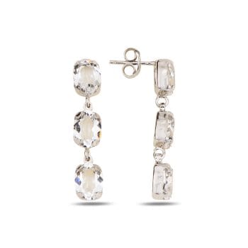 сребърни обеци, родиево покритие, кристали сваровски, SWAROVSKI Maestro,