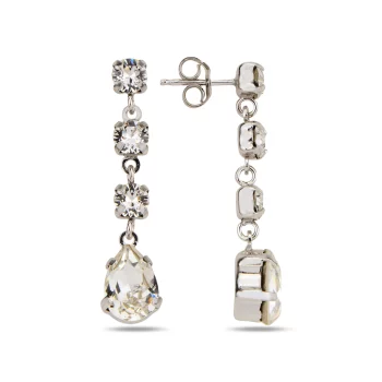 сребърни обеци, кристали Swarovski, родиево покритие, SWAROVSKI Maestro,