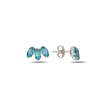 сребърни обеци, кристали Swarovski, родиево покритие, SWAROVSKI Maestro