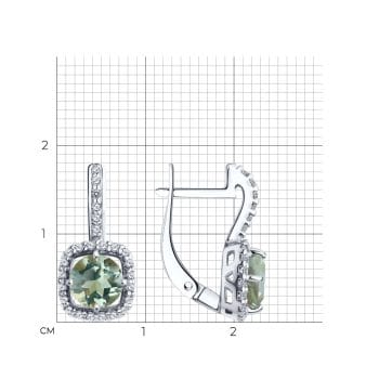 Сребърни обеци - Green amethyst - Image 3