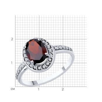 Сребърен пръстен - Garnet halo - Image 6