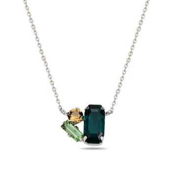 сребърно колие, кристали Swarovski, родиево покритие, SWAROVSKI Maestro