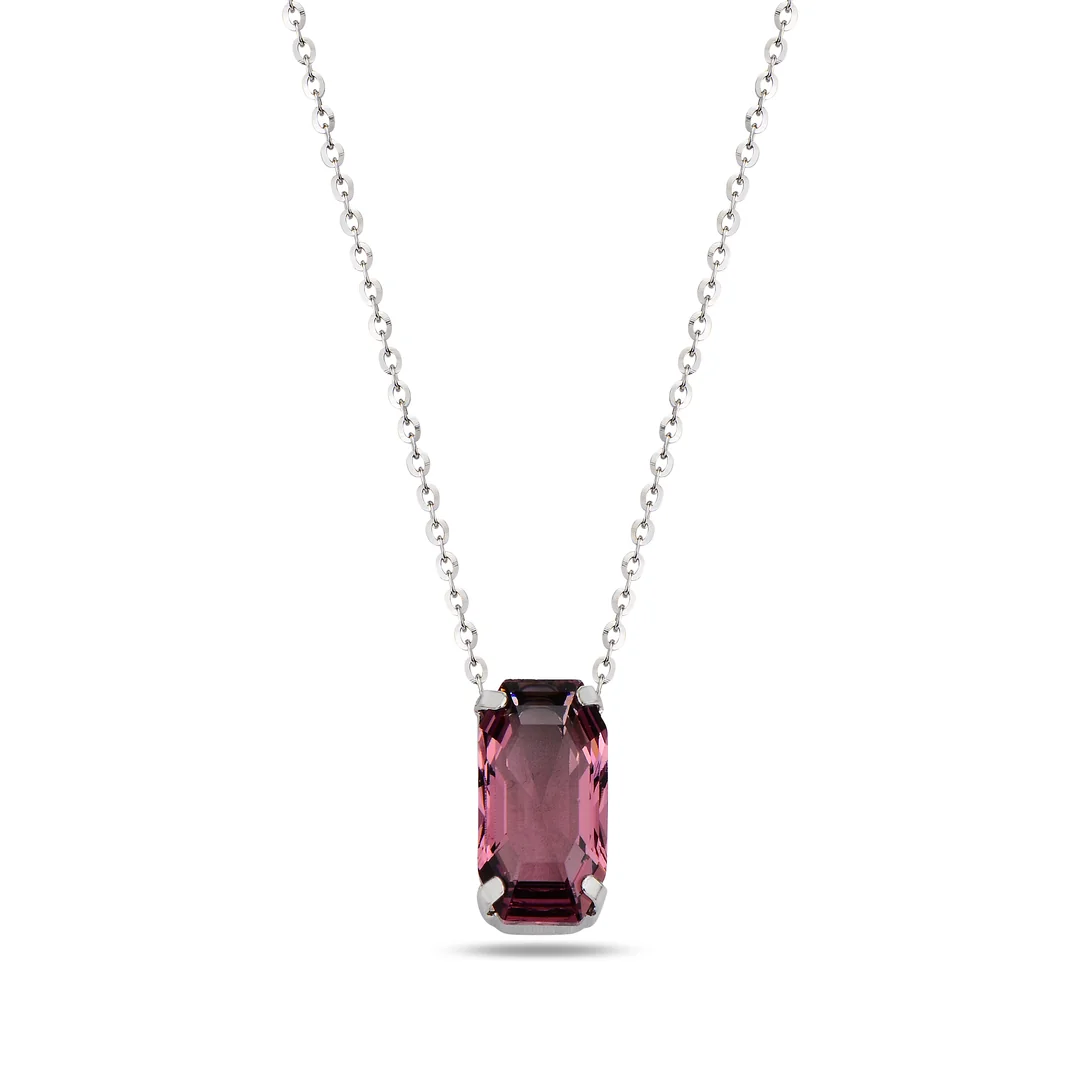 Сребърно колие - Alto violet сребърно колие, кристали Swarovski, родиево покритие, SWAROVSKI Maestro