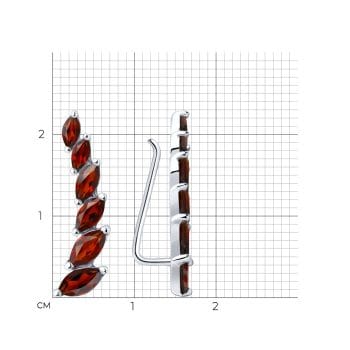 Сребърни обеци - Garnet ray - Image 5