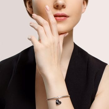 Сребърна гривна - Heart love bangle - Image 2