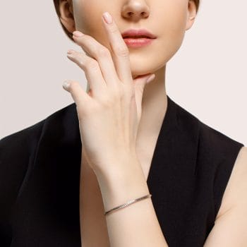 Сребърна гривна - Heart love bangle - Image 3