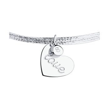 Сребърна гривна - Heart love bangle - Image 4