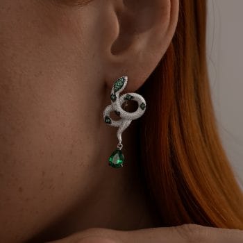 Сребърни обеци - Green Kaa - Image 2