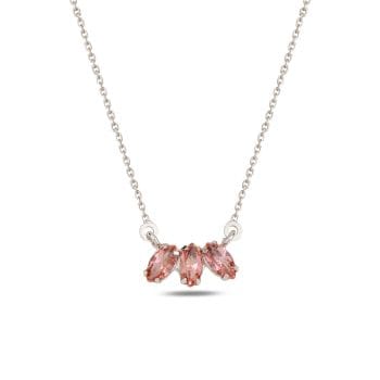 сребърно колие, камъни Swarovski, родиево покритие, Maestro Italy