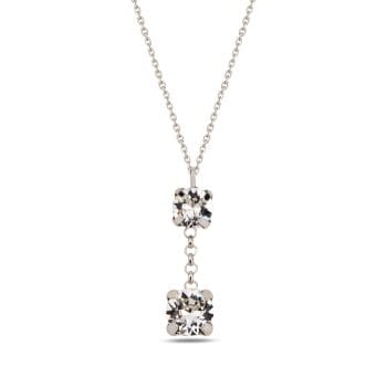 сребърно колие, камъни Swarovski, родиево покритие, Maestro Italy