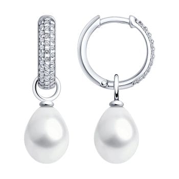 Сребърни обеци - Pearl classic duo - Image 4