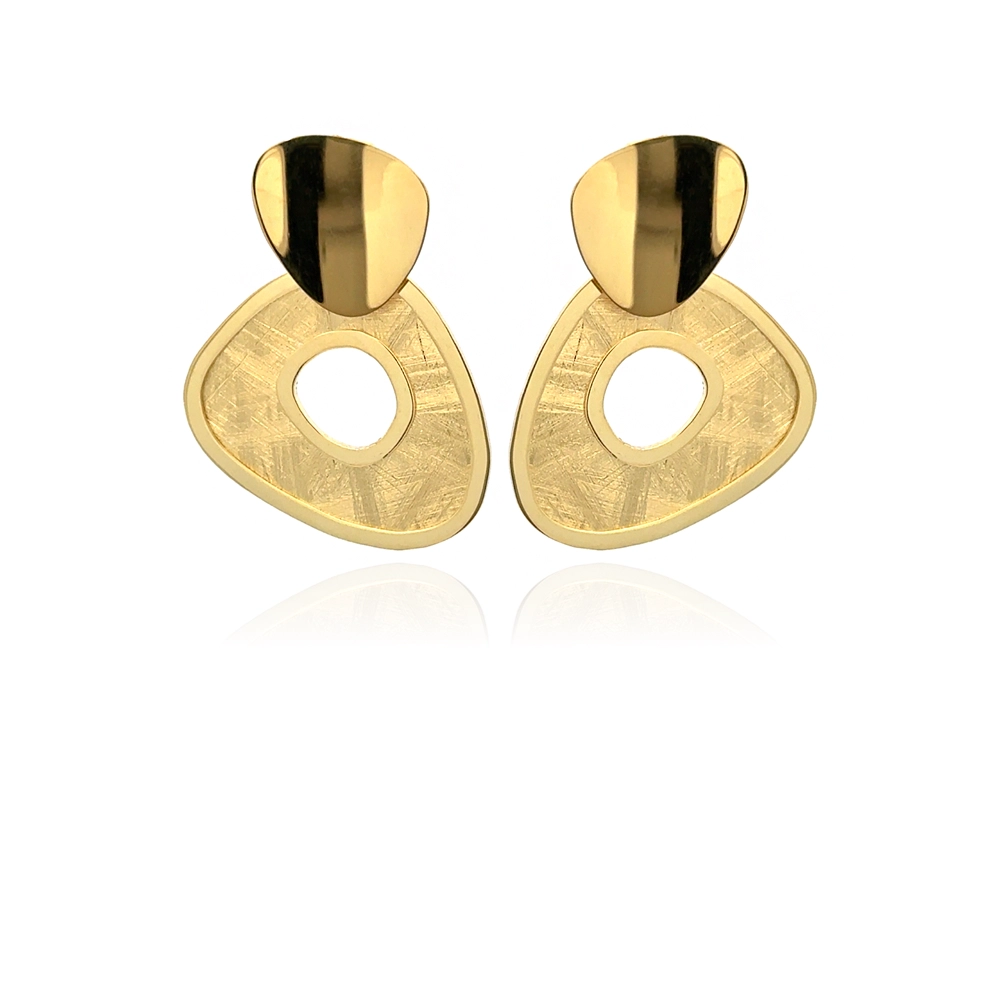 Сребърни обеци - Luce Dorata Gold The gold earrings are shaped like a heart.