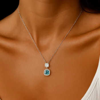 Сребърно колие - Double Grace Blue - Image 2